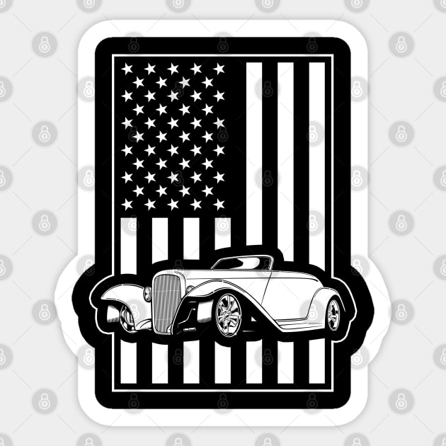 Hot Rod American Pride Flag Sticker by RadStar